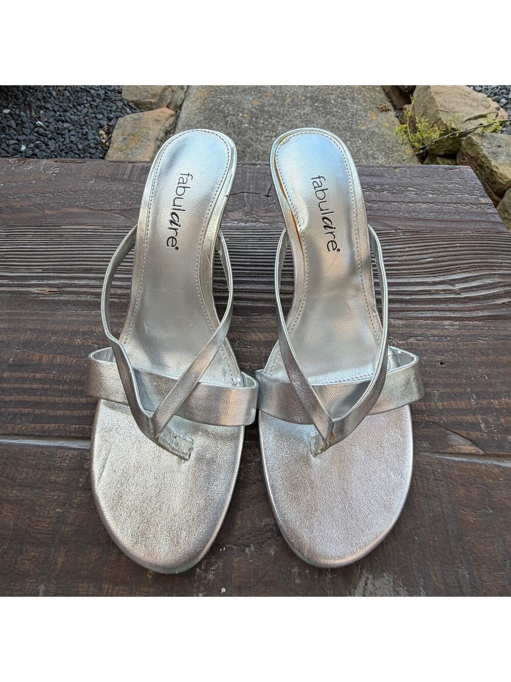 Fabulare Ava Metallic Kitten Heel Size 5.5 Womens